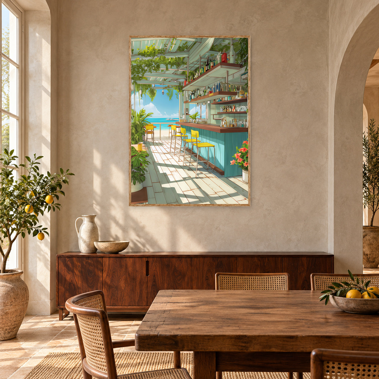 Cannes Oceanside Bar Wall Art Print poster room mockup 5