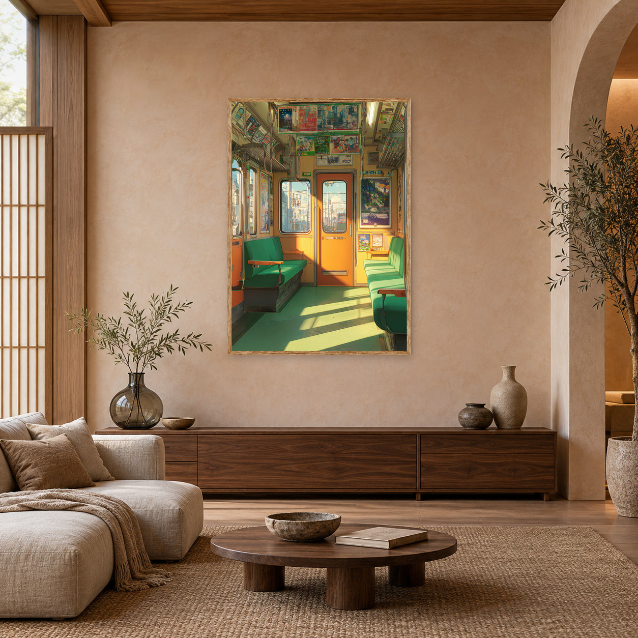 Yokohama Japanese Metro Wall Art Print poster room mockup 4