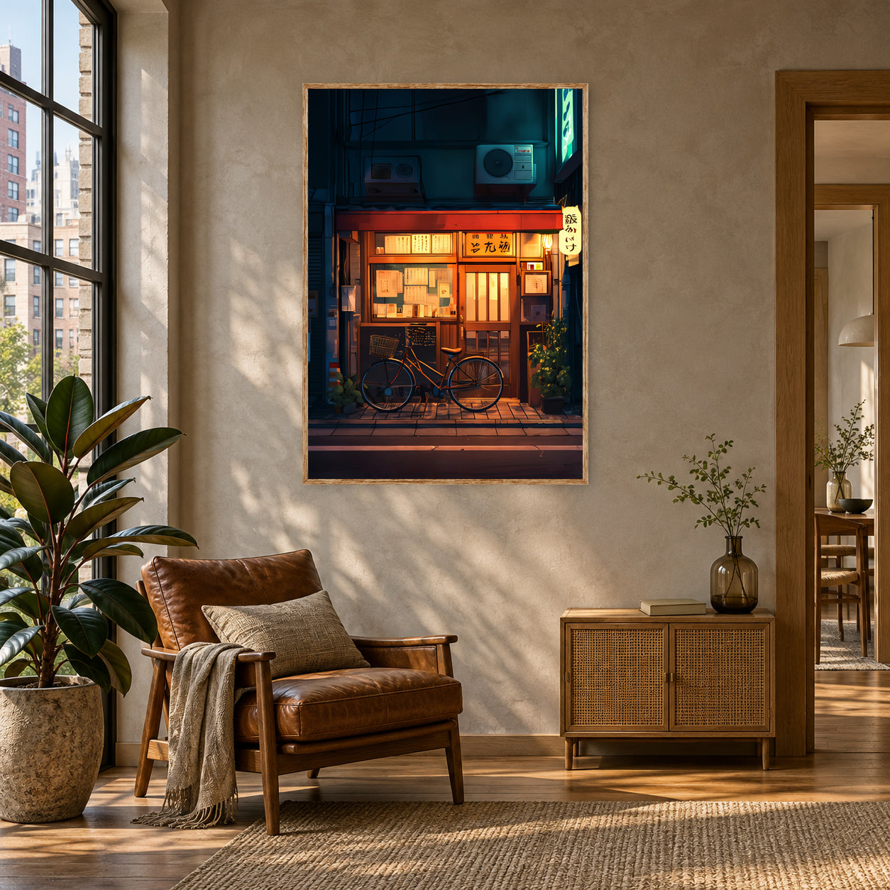 Dotonbori Local Ramen Shop Wall Art Print poster room mockup 5