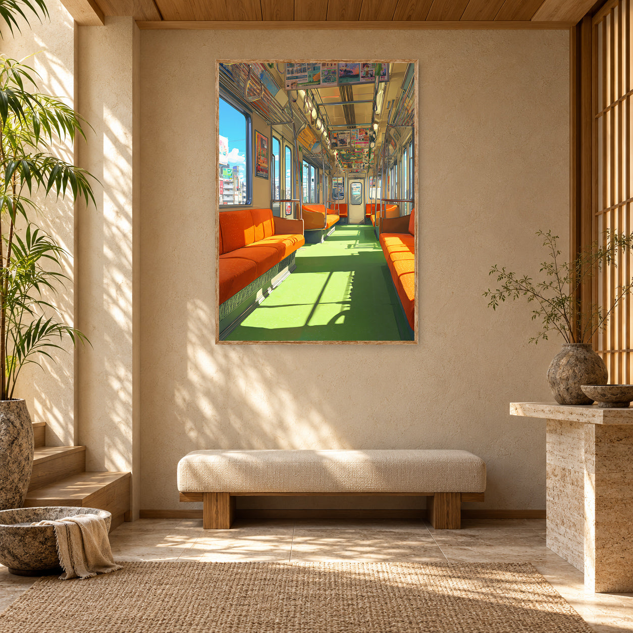 Ginza Tokyo Metro Wall Art Print poster room mockup 5