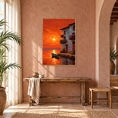 Maldives Sunset Boat Wall Art Print poster room mockup 4