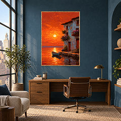 Maldives Sunset Boat Wall Art Print poster room mockup 5