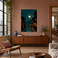 Asakusa Lantern Night Wall Art Print poster room mockup 4