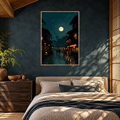 Asakusa Lantern Night Wall Art Print poster room mockup 5