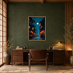 Nara Lantern Street Wall Art Print poster room mockup 3