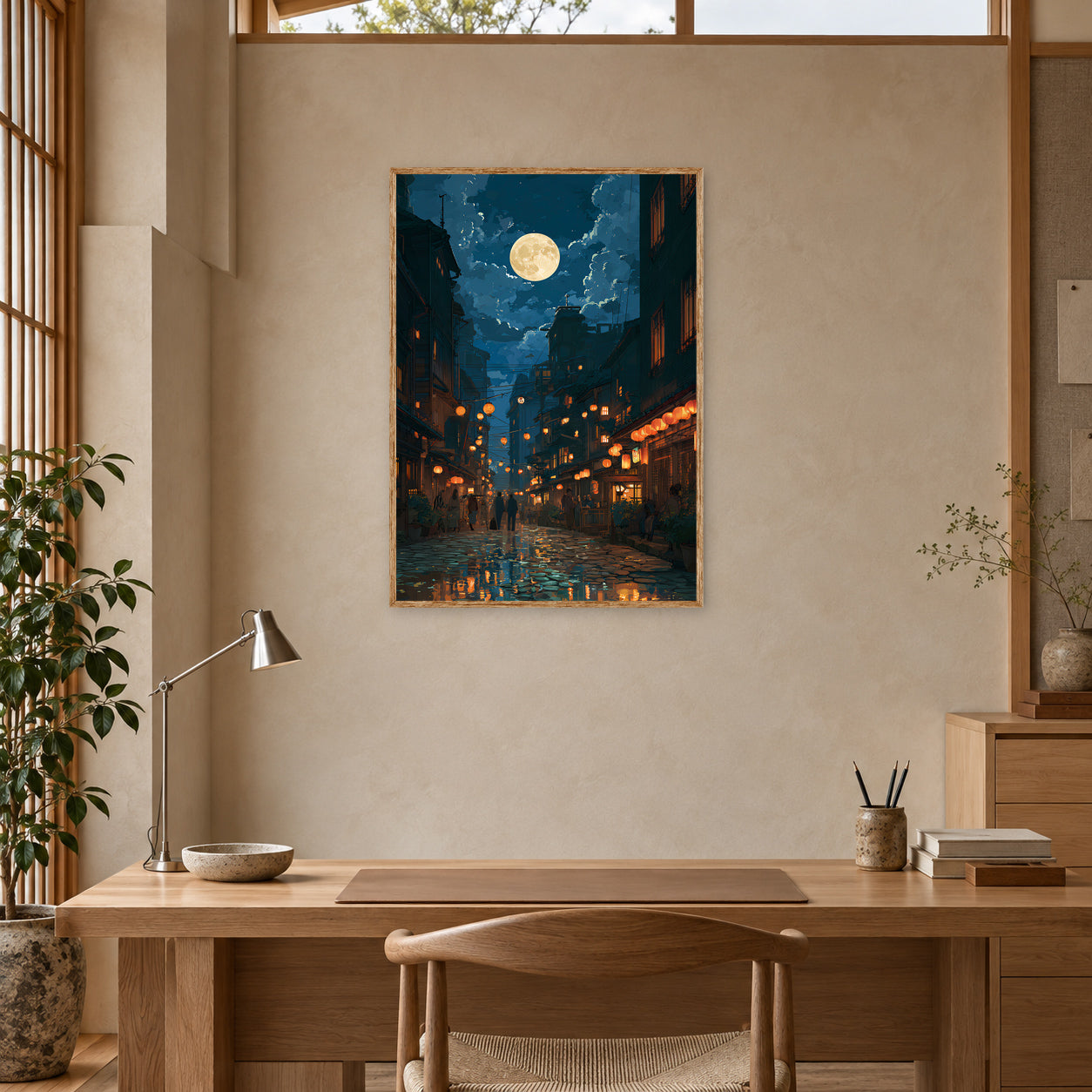 Shirakawa Kyoto Gion Canal Wall Art Print poster room mockup 4