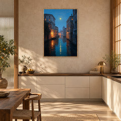 Grand Canal Venice Moonlight Wall Art Print poster room mockup 2