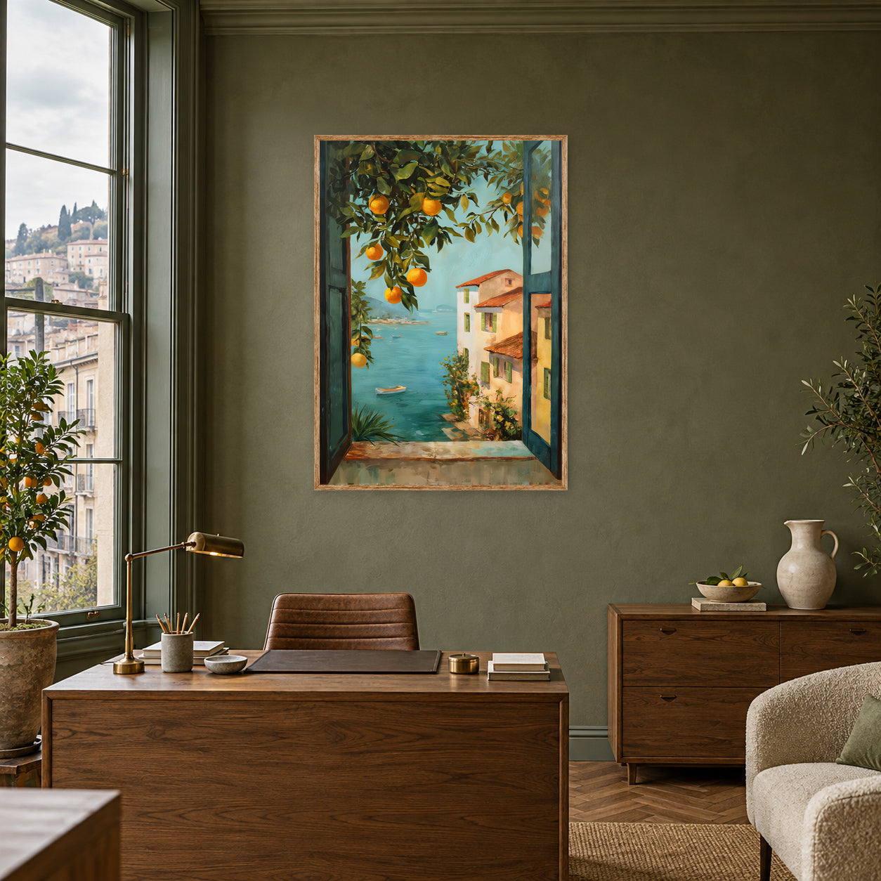 Piazza Tasso Sorrento Italian Wall Art Print poster room mockup 4