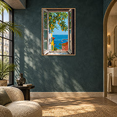 Menton Lemon Tree Window Wall Art Print poster room mockup 2