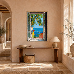 Menton Lemon Tree Window Wall Art Print poster room mockup 4