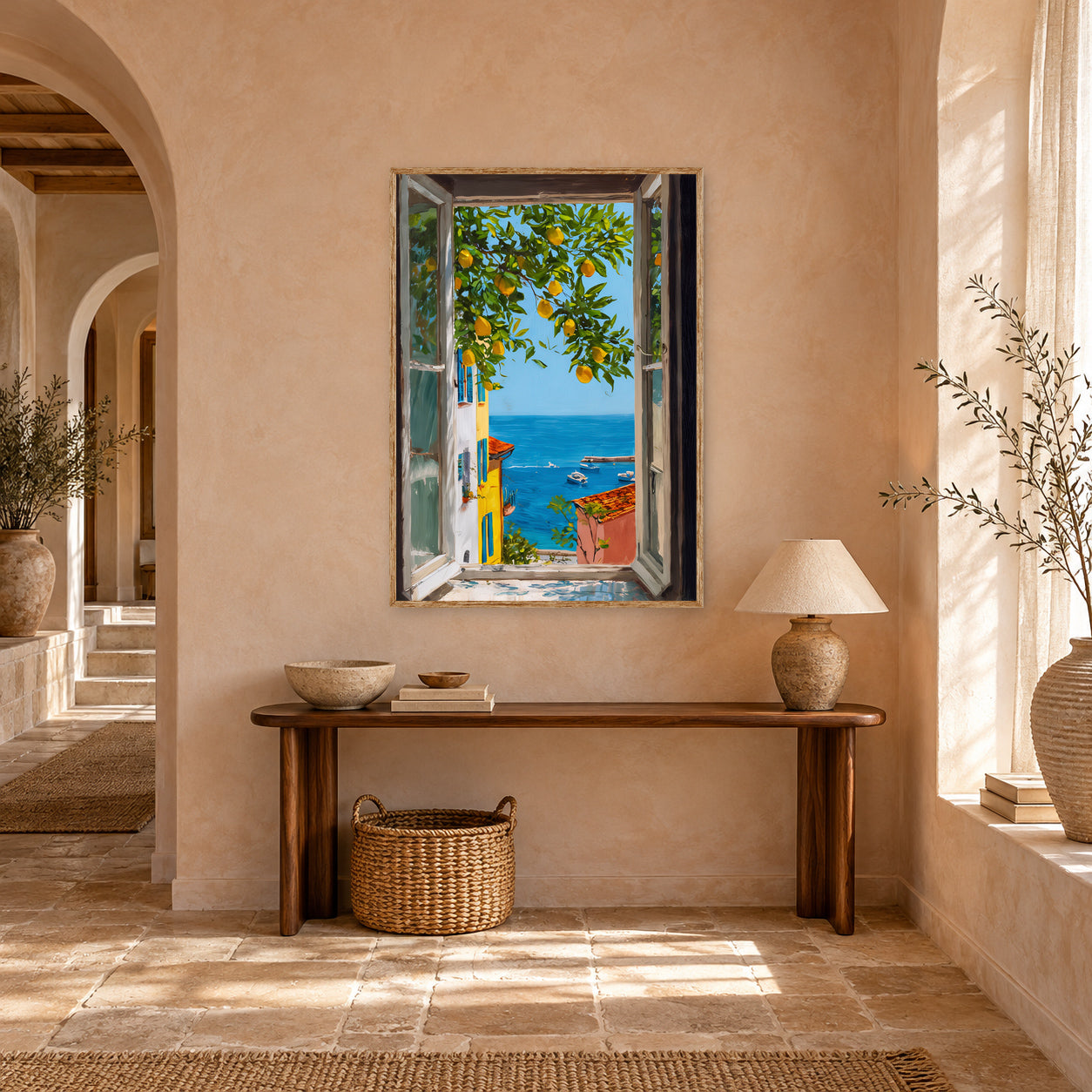 Menton Lemon Tree Window Wall Art Print poster room mockup 4