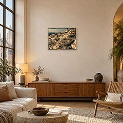 Oia Santorini Greece Wall Art Print poster room mockup 3