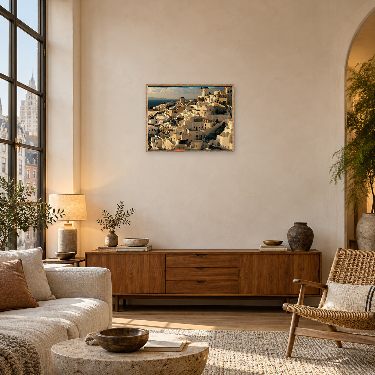 Oia Santorini Greece Wall Art Print poster room mockup 3