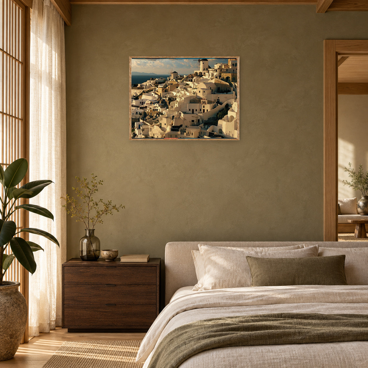 Oia Santorini Greece Wall Art Print poster room mockup 4