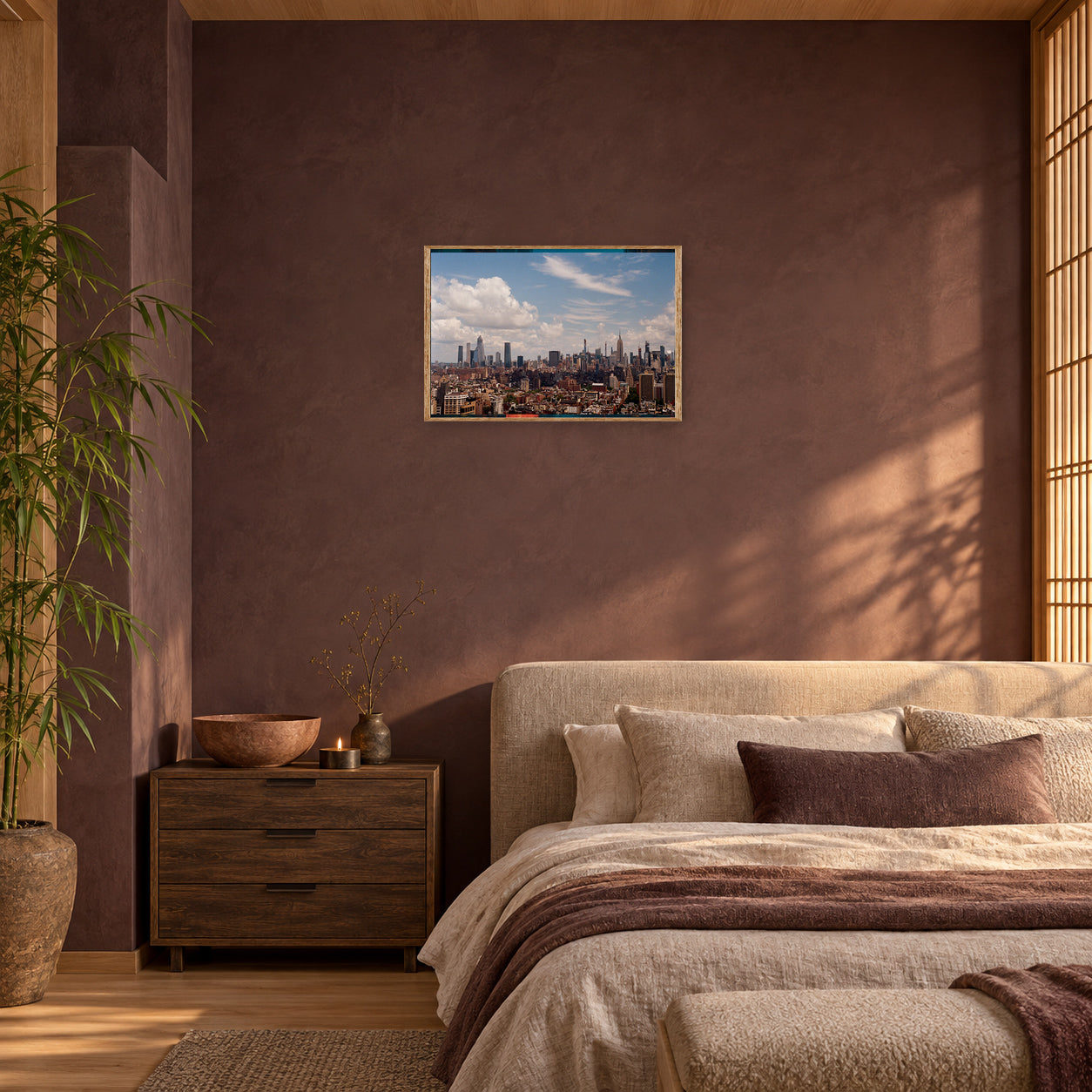 Soho New York City Skyline Wall Art Print poster room mockup 3