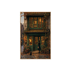 Bruges Autumn Bookshop Window Wall Art Print poster original preview