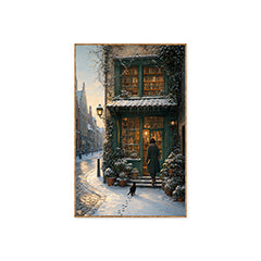 Bruges Winter Dawn Bookshop Wall Art Print poster original preview