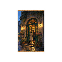 Paris Left Bank Blue Hour Bookshop Doorway Wall Art Print poster original preview