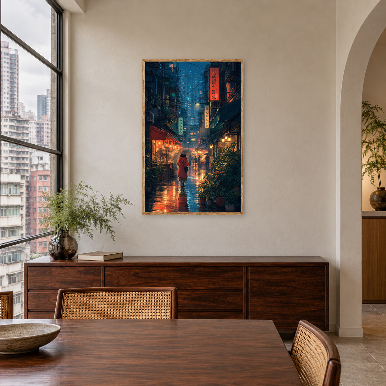 Sham Shui Po Hong Kong Monsoon Lantern Alley Wall Art Print poster room mockup 4