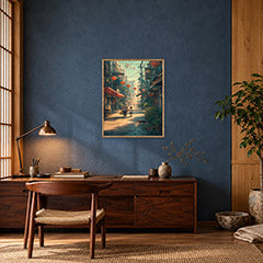 Sheung Wan Lantern Morning Alley Wall Art Print poster room mockup 3