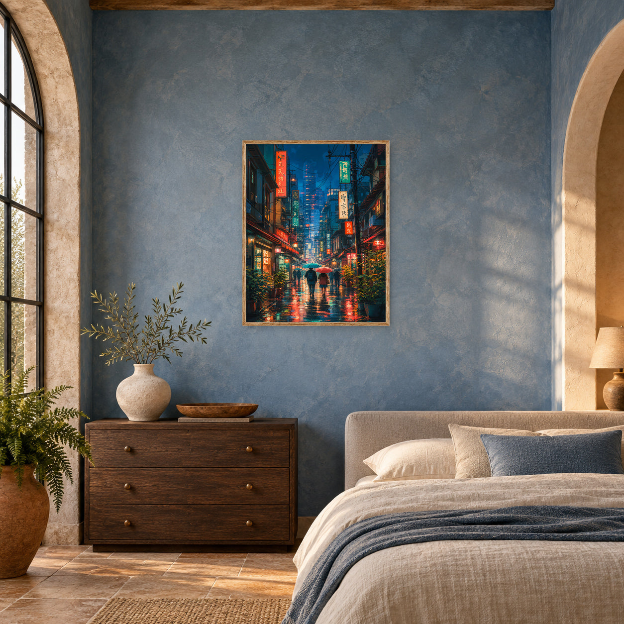 Nakano Tokyo Flower Shopping Street Wall Art Print poster room mockup 3