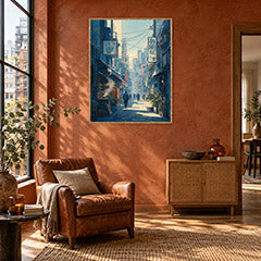 Kanda Tokyo Morning Alley Wall Art Print poster room mockup 2