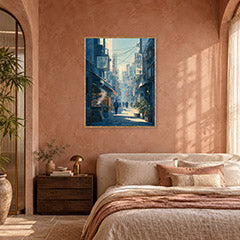 Kanda Tokyo Morning Alley Wall Art Print poster room mockup 4