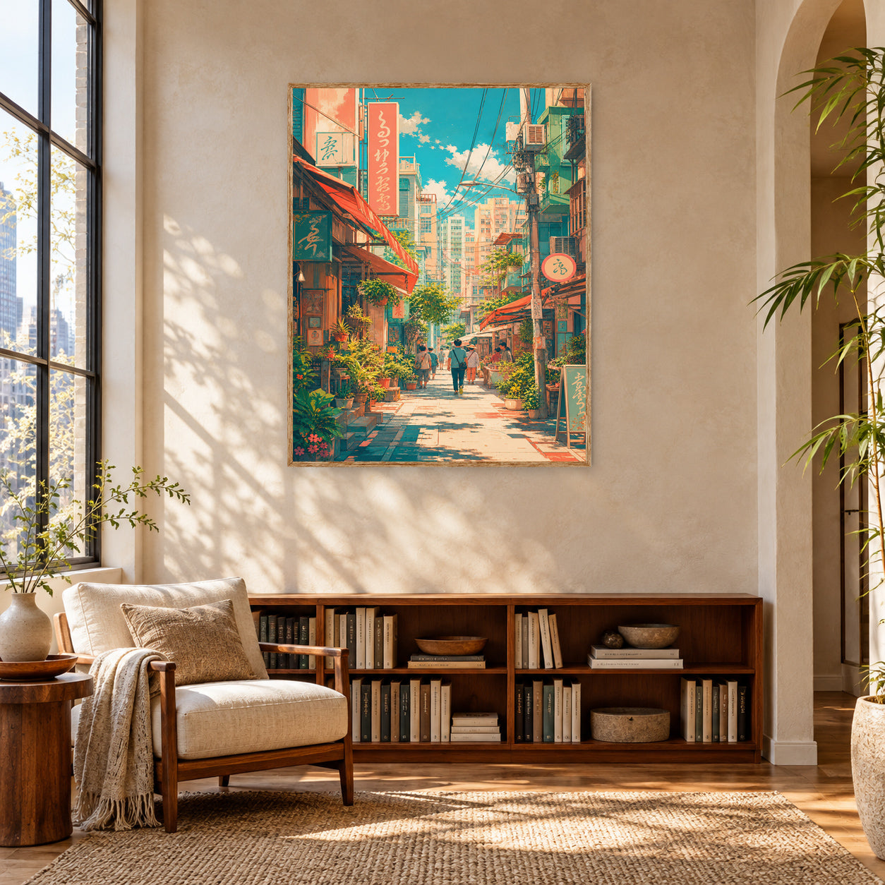 Nakameguro Tokyo Afternoon Shopping Street Wall Art Print poster room mockup 5