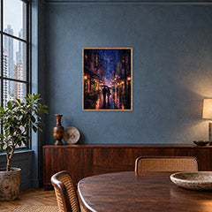 Mong Kok Night Market Rain Wall Art Print poster room mockup 3