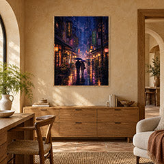 Mong Kok Night Market Rain Wall Art Print poster room mockup 5