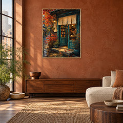 Kyoto Autumn Storefront Wall Art Print poster room mockup 2