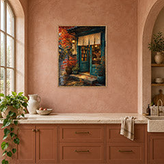 Kyoto Autumn Storefront Wall Art Print poster room mockup 4