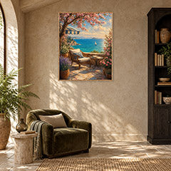Capri Sea View Terrace Wall Art Print poster room mockup 2