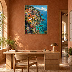 Amalfi Cliffside Village Wall Art Print poster room mockup 2