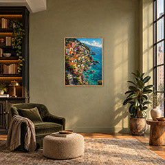 Amalfi Cliffside Village Wall Art Print poster room mockup 3