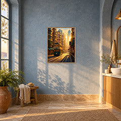 San Francisco Cable Car Sunset Wall Art Print poster room mockup 3