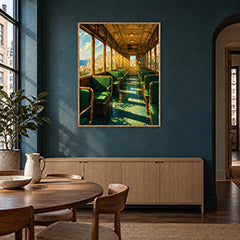Emerald Vintage Train Car Wall Art Print poster room mockup 5