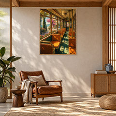 Lake View Vintage Train Car Wall Art Print poster room mockup 2