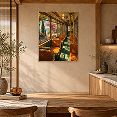 Lake View Vintage Train Car Wall Art Print poster room mockup 5