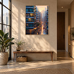 Hong Kong Apartment Sunrise Wall Art Print poster room mockup 2
