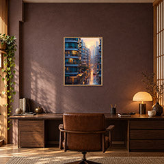 Hong Kong Apartment Sunrise Wall Art Print poster room mockup 3