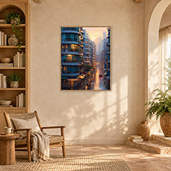 Hong Kong Apartment Sunrise Wall Art Print poster room mockup 4