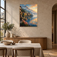 Lake Como Flower Balcony Wall Art Print poster room mockup 2