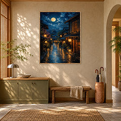 Amsterdam Canal Rainy Night Wall Art Print poster room mockup 5