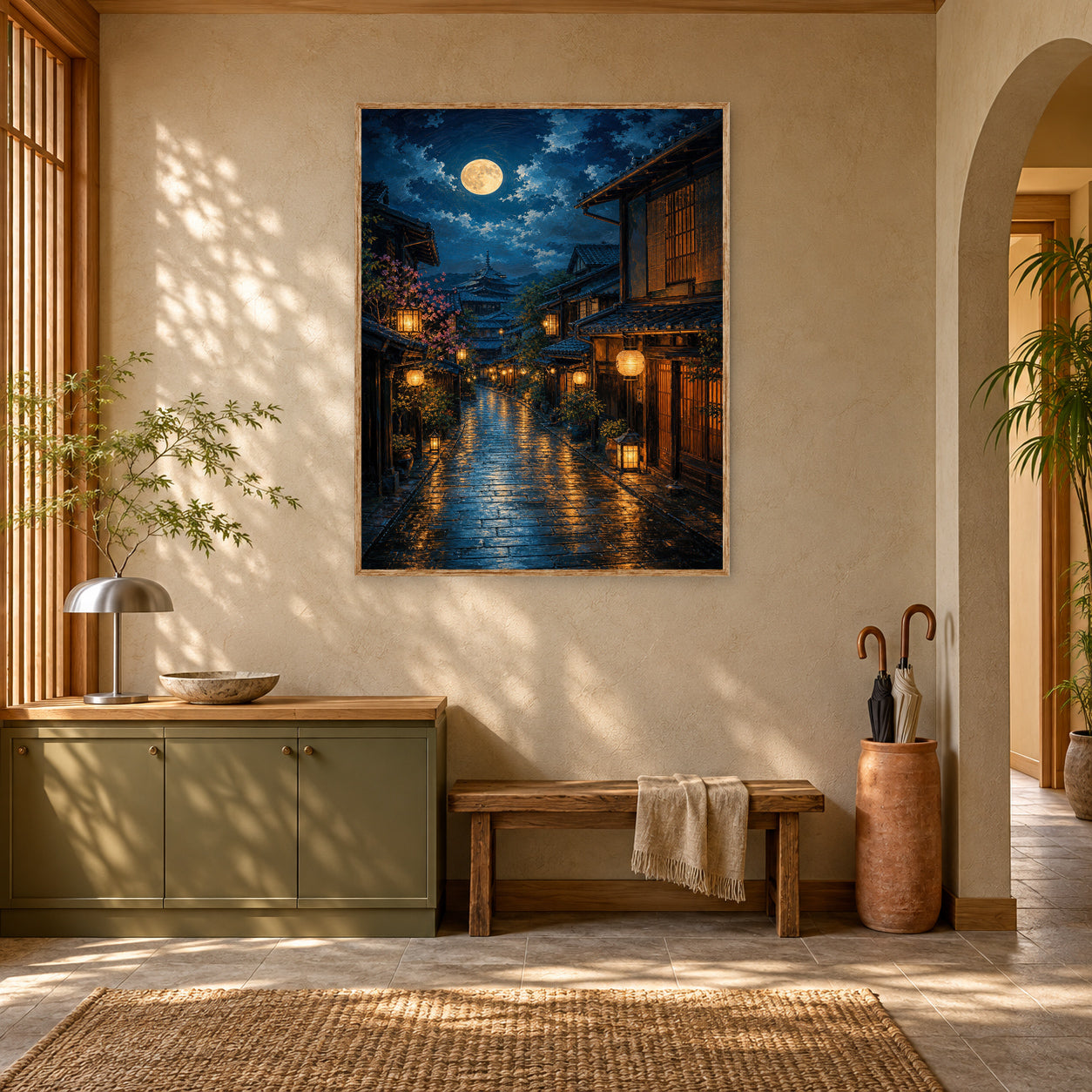 Amsterdam Canal Rainy Night Wall Art Print poster room mockup 5