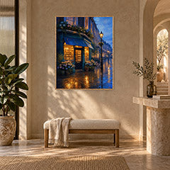 Blue Hour Flower Shop Street Wall Art Print poster room mockup 5