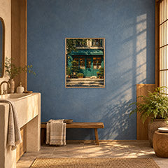 Green Vine Storefront Sunlit Wall Art Print poster room mockup 3