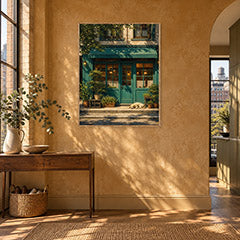 Green Vine Storefront Sunlit Wall Art Print poster room mockup 5