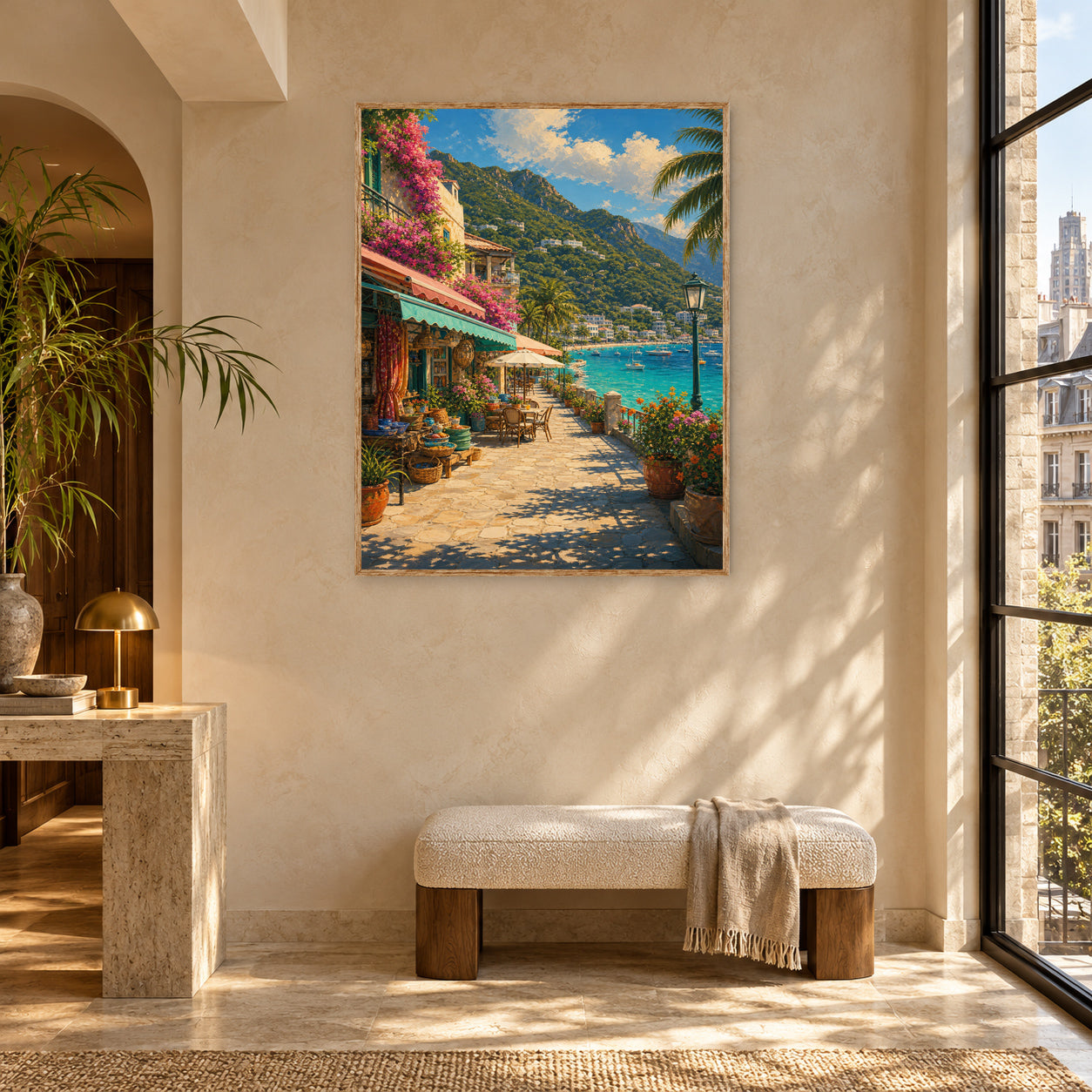 Riviera Flower Promenade Wall Art Print poster room mockup 5