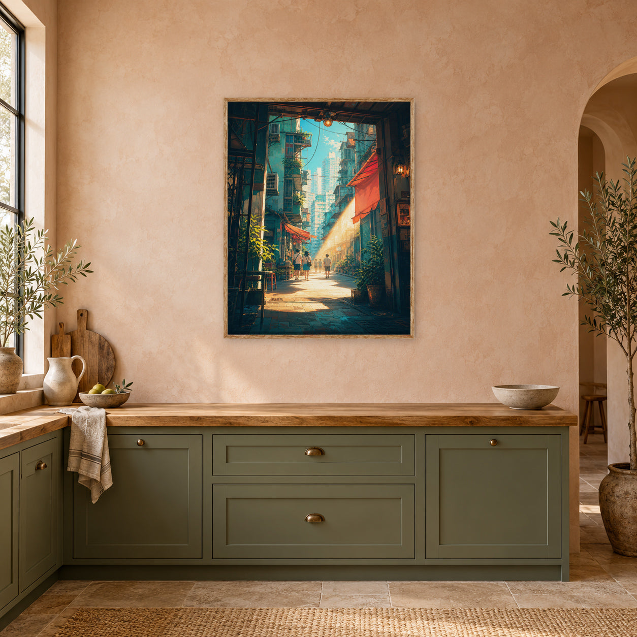 Hong Kong Sunbeam Alley Wall Art Print poster room mockup 4